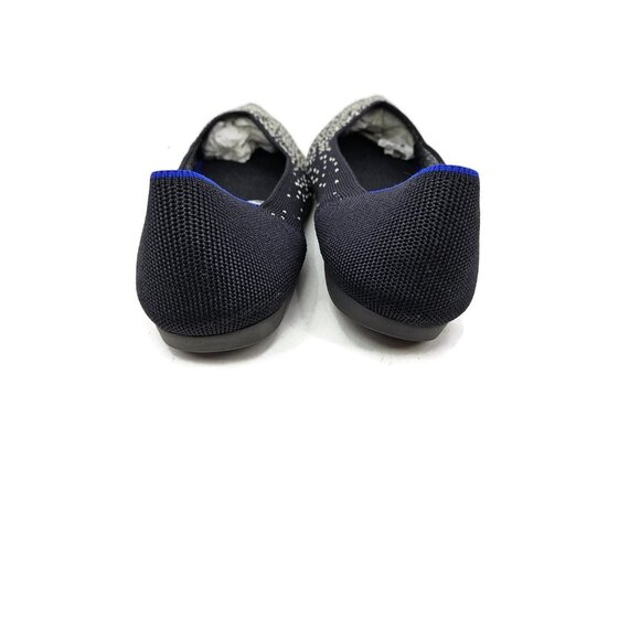 ROTHY'S The Point Flats Womens 11 Midnight Slate Metallic Silver Sparkle Retired - Picture 5 of 8